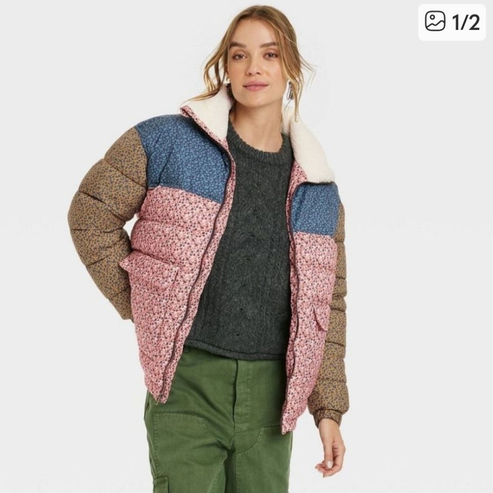 Universal Thread Multicolor Puffer Jacket - Picture 14 of 16